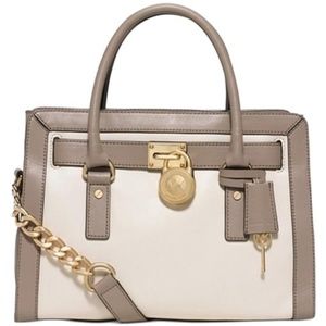 NEW Michael Kors Hamilton Handbag Taupe/Nude/Beige